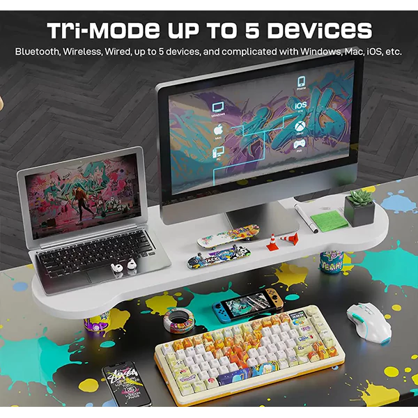 کیبورد بی‌سیم گیمینگ ردراگون FLEKACT K708 GF PRO RGB