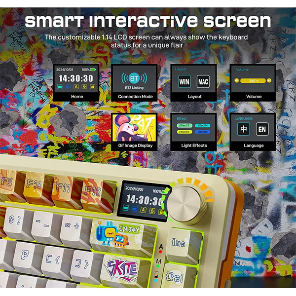 کیبورد بی‌سیم گیمینگ ردراگون FLEKACT K708 GF PRO RGB