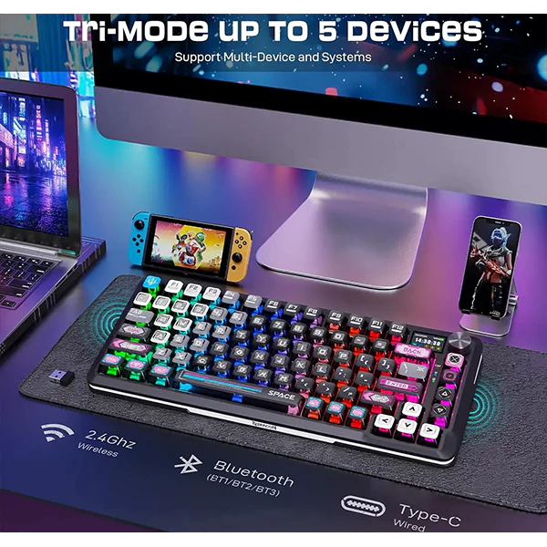 کیبورد بی سیم گیمینگ ردراگون FLEKACT K708 MC PRO RGB